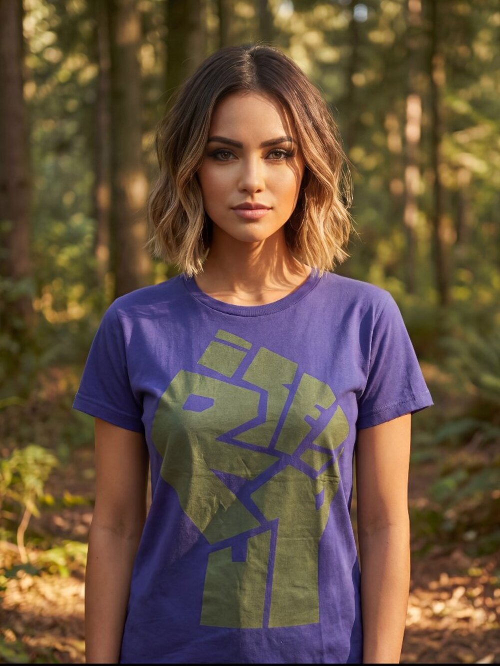 Rise Up! Fist Painted Tee: 100% Organic Cotton T Shirt For Women